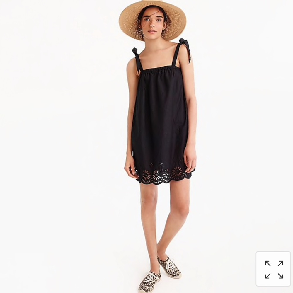 NWOT J. Crew Tie-shoulder Dress with Embroidery
